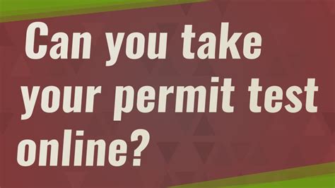 take your permit test online